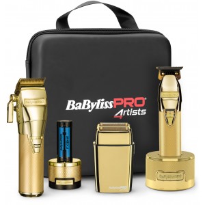 BaByliss PRO Metal FX Combi Gold  комплект машинки за подстригване